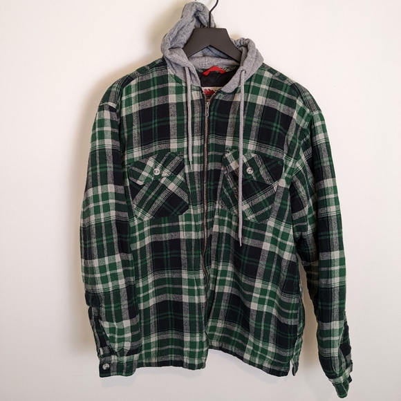 Vintage Jackets & Coats Vintage Field N Forest Green Plaid Zip Up